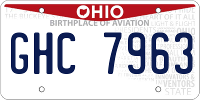 OH license plate GHC7963