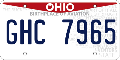 OH license plate GHC7965