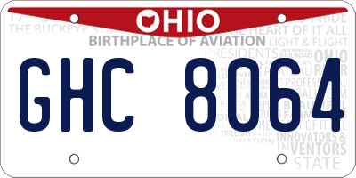 OH license plate GHC8064