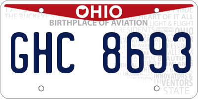 OH license plate GHC8693