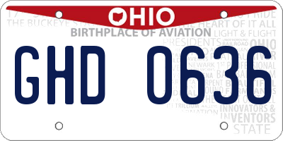 OH license plate GHD0636