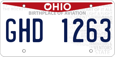 OH license plate GHD1263