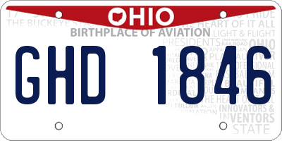 OH license plate GHD1846