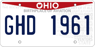 OH license plate GHD1961