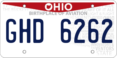 OH license plate GHD6262