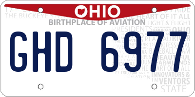 OH license plate GHD6977