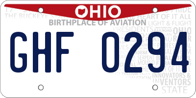 OH license plate GHF0294