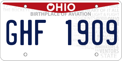 OH license plate GHF1909