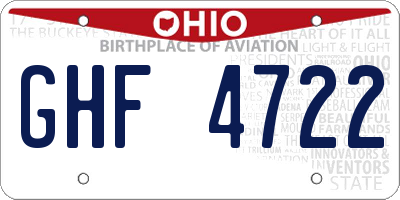 OH license plate GHF4722