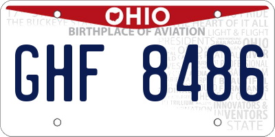 OH license plate GHF8486