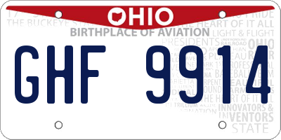OH license plate GHF9914