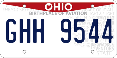 OH license plate GHH9544