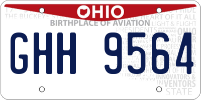 OH license plate GHH9564