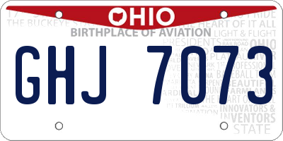 OH license plate GHJ7073