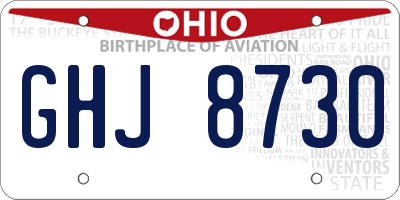 OH license plate GHJ8730