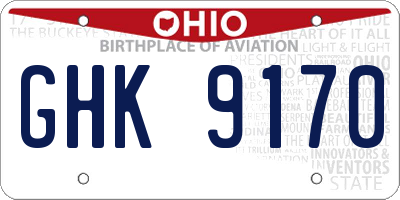 OH license plate GHK9170