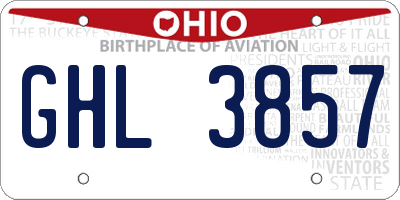 OH license plate GHL3857