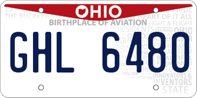 OH license plate GHL6480