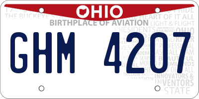 OH license plate GHM4207