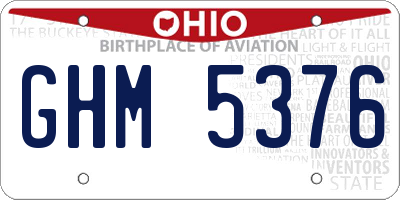 OH license plate GHM5376