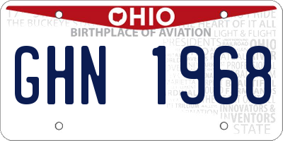 OH license plate GHN1968