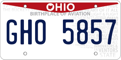 OH license plate GHO5857