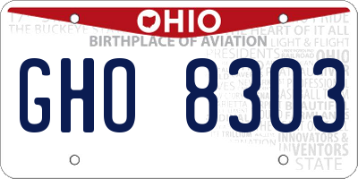 OH license plate GHO8303
