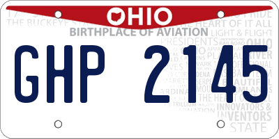 OH license plate GHP2145