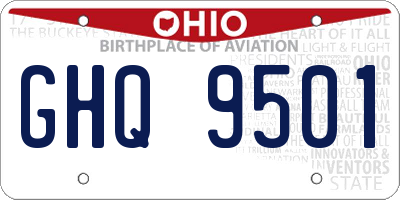 OH license plate GHQ9501