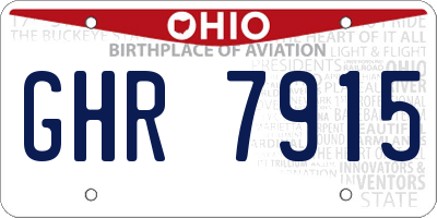 OH license plate GHR7915