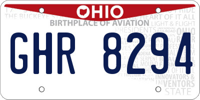 OH license plate GHR8294