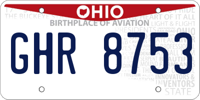 OH license plate GHR8753