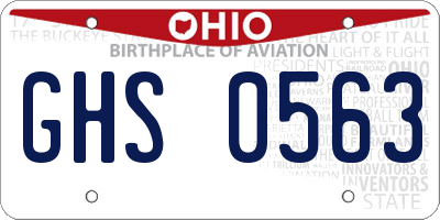 OH license plate GHS0563