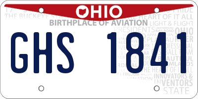 OH license plate GHS1841