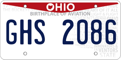 OH license plate GHS2086