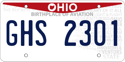 OH license plate GHS2301