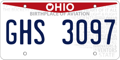 OH license plate GHS3097
