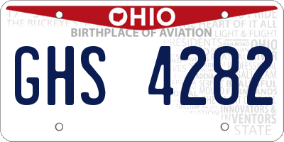 OH license plate GHS4282