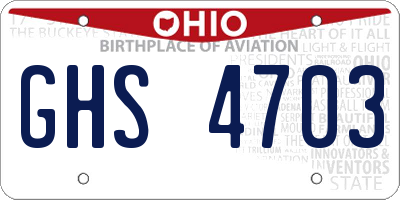 OH license plate GHS4703