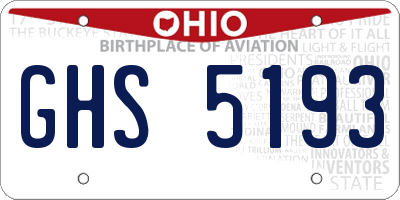 OH license plate GHS5193