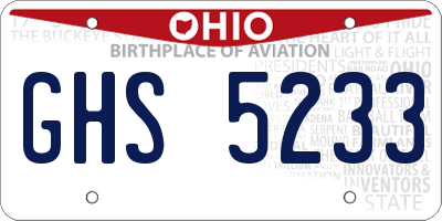 OH license plate GHS5233