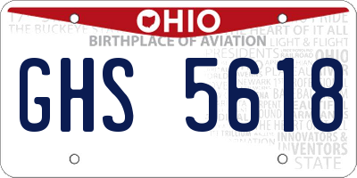 OH license plate GHS5618