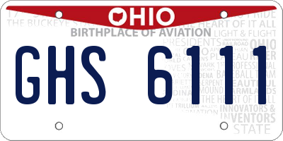 OH license plate GHS6111