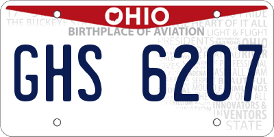 OH license plate GHS6207