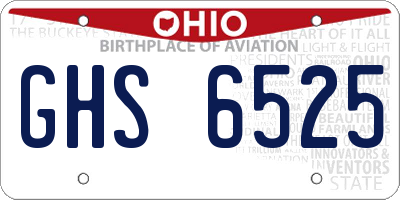 OH license plate GHS6525