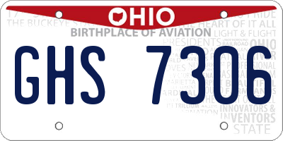OH license plate GHS7306