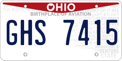 OH license plate GHS7415