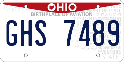 OH license plate GHS7489