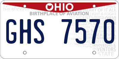 OH license plate GHS7570