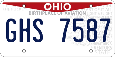 OH license plate GHS7587